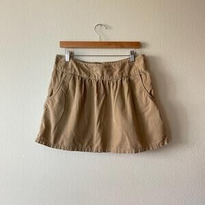 Y2K vintage 2000s tan corduroy Old Navy mini skirt downtown girl brat academia